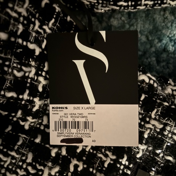 Simply Vera Vera Wang Black and White Moto Blazer - Picture 3 of 3